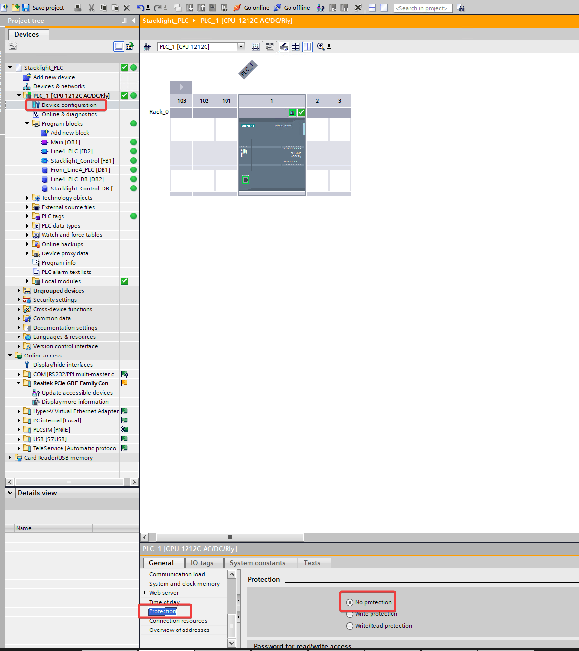 "Screenshot showing the Siemens CPU Properties"